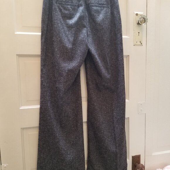 CAbi Charcoal Grey Tweed Flecked Wide Legged Cuffed Trousers Style  # 230 * Size - Picture 9 of 14